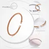 Eenvoudige gesaldeerde vrouwen armbanden rose goud zilver kleur open armband voor verjaardag festival charme sieraden cadeau q0719