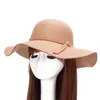 Dames Golvende Big Top Hat, Herfst en Winter Imitatie Wollen Branden Hoed Mode Accessoires Cap Wide Brav Hats