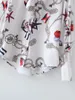 Camicie con stampa a catena di moda Maniche lunghe Colletto con sciarpa Camicette da donna bianche Top estivi 210421