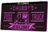 LD6633 Food Truck Est 1987 3D Gravure LED Light Sign Groothandel Retail