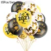 Bonne chance diplômé Ballons en aluminium Articles de fête Cérémonie de remise des diplômes Décorations Docteur chapeau hélium Ballon diplôme globos 12 pouces 15pcs / set ZYY881