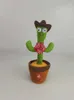 Dancing Cactus Pelúcia Brinquedos Recheado Hawaiian Mexican Roupas Músicas Luzes Simulação Boneca M3469-4
