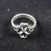 Moda vintage argento 50pcs lega cavo croce a quattro foglie trifoglio anello dito chiodo anelli anelli dito del dito degli anelli gioielli fai da te 18mm N621