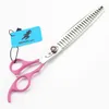 Превосходное качество Nepurlson 8.0 дюймов Fishbone Thinning ножницы 440C материал черный / розовая ручка