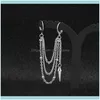 Dangle Earrings JewelryDangle Chandelier PunkSpikeステンレス鋼複数チェーンイヤリング韓国ファッションジュエリードロップ配信2021 0xcml