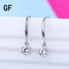 Dangle Lustre 925 Argent Passé Diamant Test Mossanite Crochets D'oreille Coupe Parfaite 0.5ct D Couleur VVS1 Fiançailles De Mariage Boucles D'oreilles Pour W