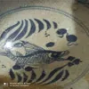 Джиндечжэнь Древний фарфоровый открытый кусок, роспись ручной росписью карповый прыжок Лонгольни сине-белая тарелка