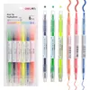 Highlighters 6 Pack Dual Tips Assorted Colors Needle And Chisel Tip, Bible Pens No Bleed Through Smear Fast Dry Highlighter