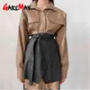 Black Faux PU Leather Skirt Women Fashion High Waist Vintage Mini Sexy Female Street s Ladies Spring Summer 210428