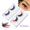 Hurtownie Barwione Fałszywe rzęsy Naturalne Długie Super Miękkie Wispy Fluffy Handmade Eye Lashes Party Daily Eye Makeup Eyelas