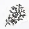 Szpilki, Broszki Czarny Rhinestone Broszka Kwiat Rose Liście Kokony Symbol Elegancki Pierśnik Szklany Koraliki Kryształ Dla Kobiet Dziewczyn