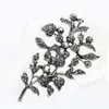 Anstecknadeln, Broschen, schwarze Strass-Brosche, Blume, Rose, Blätter, Schleife, Symbol, elegante Brustnadel, Hochzeit, Glasperlen, Kristall, für Frauen und Mädchen