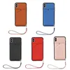 Skin Feeling PU Leather Cases for iphone 11 12 pro max XS XR 7 8 PLUS Card Slots Stand Phone cover