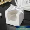 1pcs Muffin Cupcake Baking Packaging Portable Western Cake Cheese Box Mousse White Brown Square Gift For Baby Shower Wrap Factory price expert design Quality Latest