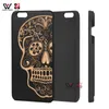 Black Phone Fodral för iPhone 6 7 8 Plus 11 12 Pro XS XR X Max Gravering Trä PC Anpassad Mönster Logo Fashion Back Cover Shell Wholesale