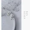 925 Sterling Silver Dreamcatcher Leaves Tassel Dangle Örhängen för Kvinnor Mode Bröllop Förlovningsdeklaration Smycken 210707