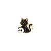 crânio animal cor preta gato animal esmalte broches para mulheres moda vestido casaco camisa demin metal engraçado broche pinos emblemas promoção presente 2021 novo design