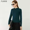 Minimalism Autumn Winter Women's Sweater Fashion Solid Slim Fit Stand Collar Sweaters For Women Pullover Tops 12040593 210527