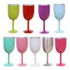 10 Unzen Becher mit Stiel, Wein, Eierbecher, Trinkgläser, vakuumisolierter Becher aus Edelstahl mit Deckel, Eierform, Becher, Reisebar, Cocktail-Champagnerglas, 9 Farben