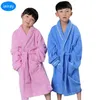 Child Bathrobe Long Towing Sleepwear Meninas Rosa Blue Roupao Meninos S pijamas Roupas Roupas Vestido 210903