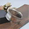 Find Me Fashion Vintage Ethnic Silver Color Cuff Bracelet Boho Carved Flower Wide Mouth Bracelets Bangle for Women Jewelry Q0719