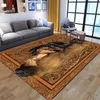 Alfombras de estilo nacional de franela suave, alfombra con estampado 3D, alfombrilla antideslizante, mesita de noche grande, sofá, mesa, decoración del hogar