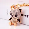 Bonito criativo diamante coroa panda carro chaveiro dos desenhos animados animal metal pingente chaveiro presente4127056