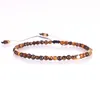 Semi Gemstones Gem 3 mm Facet Beads Stone Crystal Ajustable Pulseras trenzadas unisex