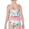 High Quality Girl Swimwear 2 Piece Suits Designer Swimsuit Children Cute Patchwork Print Bikini Set Fashion Kids Beachwear