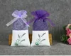 Hem Lila Bomull Organza Lavendel Sachet Bag DIY Torkad Blomma Sweet Bursa Garderob Mouldproof Presentkassar RH2578