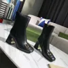 2021 Vrouwen Knie Laarzen Designer Hoge Hakken Enkellaars Echte Lederen schoenen Mode schoen Winter Herfst