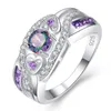 Fashion Women Wedding Ring Jewelry Oval Heart Multicolor & Purple White Rings Woman Gift Engagement