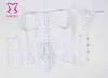 NXY Sexy Zestaw Stal Boned Gorset Waist Trener Kamizelka Kobiety Corslet Underbust Plus Rozmiar Gorsety i Bustiers White Bridal Bielizna Sexy Korset 1203