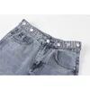 Pantaloni di jeans azzurri Jeans a gamba larga vintage Pantaloni lunghi dritti coreani a vita alta Casual allentati con cintura Primavera 210708