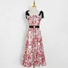 트래프 여름 드레스 여성 의류 여성 긴 꽃 cottagecore boho 빛 드레스와 꽃 럭셔리 디자이너 20316 210712