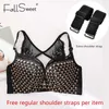 FallSweet Plus Size Bras For Women Multi Way Underwear Sexy Lace Racerback Bra Push Up Brassiere Femme C D E Cup 210623