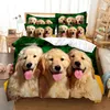 Zestawy pościeli Złoty Dog Drzwi Kołdry Zestaw 3D Digital Druk Bed Linen Moda Design Comforter