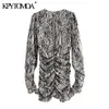 Kvinnor sexig mode zebra print pläterad mini klänning långärmad sida dragkedja kvinnliga klänningar vestidos mujer 210420