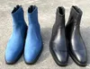 Stivali da uomo fatti a mano di alta qualità Stivali da uomo con punta a punta inverno Zipper aumento Stivaletti da uomo