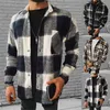 Mens Fashion Spring Plaid Casual Flannel Shirts Man Long Sleeve Soft Comfort Slim Fit Styles Men Jacket Cardigan Shirt