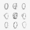女性用Real 925スターリングシルバーリングオリジナルボックスセットフィットPandoraスタイルの結婚指輪エンゲージメントジュエリー