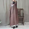 ジョニーチャー女性ビンテージプリント花のドレスOネック長袖秋のリネンAラインの女性中国風のドレス210521
