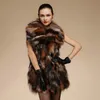 Real natural genuine fur vest women fashion sliver gilet with collar jackets ladies outwear custom any size 211220