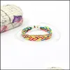 Kedjor Halsband Hängsmycken Smycken Nednisk vind Colorf Rope Handwoven Armband DIY Rainbow Hand semi-färdiga produkter, Ten-Color Mixi