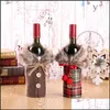 Decorations Festive Party Supplies Home & Garden Bow Plaid Linen Clothes With Fluff Creative Wine Bottle Er Fashion Christmas Decoration Dro