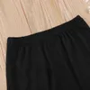 Verão crianças conjuntos cinta laço preto sólido tops saia cute 2 pcs meninas meninos roupas conjunto 3-10T 210629