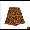 2021 Binta Real Wax High Quality 6 Yards African Fabric för handbearbetning Sykläder Klädkläder Drop Delivery Ankara Polyester PRI2626