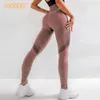 Sooners Yoga outfit Forma Womens sömlös fitness leggings andningsbara tights Hög midja Elastisk ihålig joggingbyxor Träning7844414