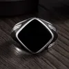 BoCai Ювелирные Изделия Сплошные S925 Серебряный мужской Алмазный Кристалл Резина Простая и Модная Личность Капельное кольцо для человека