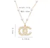 22SS 20Color Colliers doubles pendants de luxe concepteur de luxe 18 carats en or en cristal de perle chinois collier long collier de mariage accessoires de bijoux de mariage